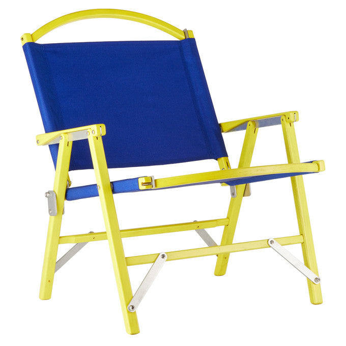 Lateral Objects Kermit Chair collaboration chair painted oak frame high design at deco luxury camping glamping portable packable wooden furniture handmade in the USA