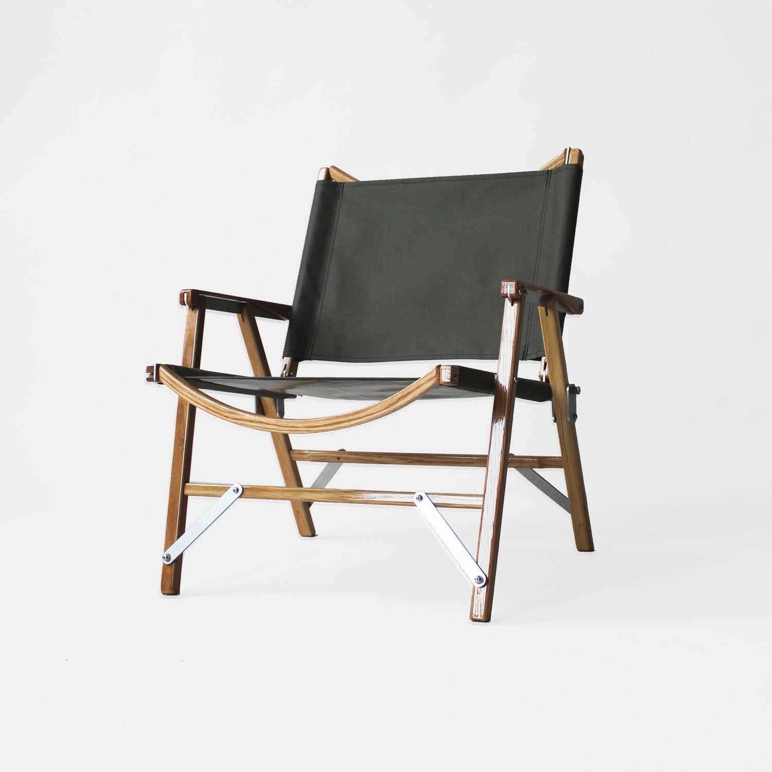 Sentinel Golf X Kermit Chair collaboration chair in Olive fabric and oak frame handmade golfing camping glamping wooden furniture handmade in the USA