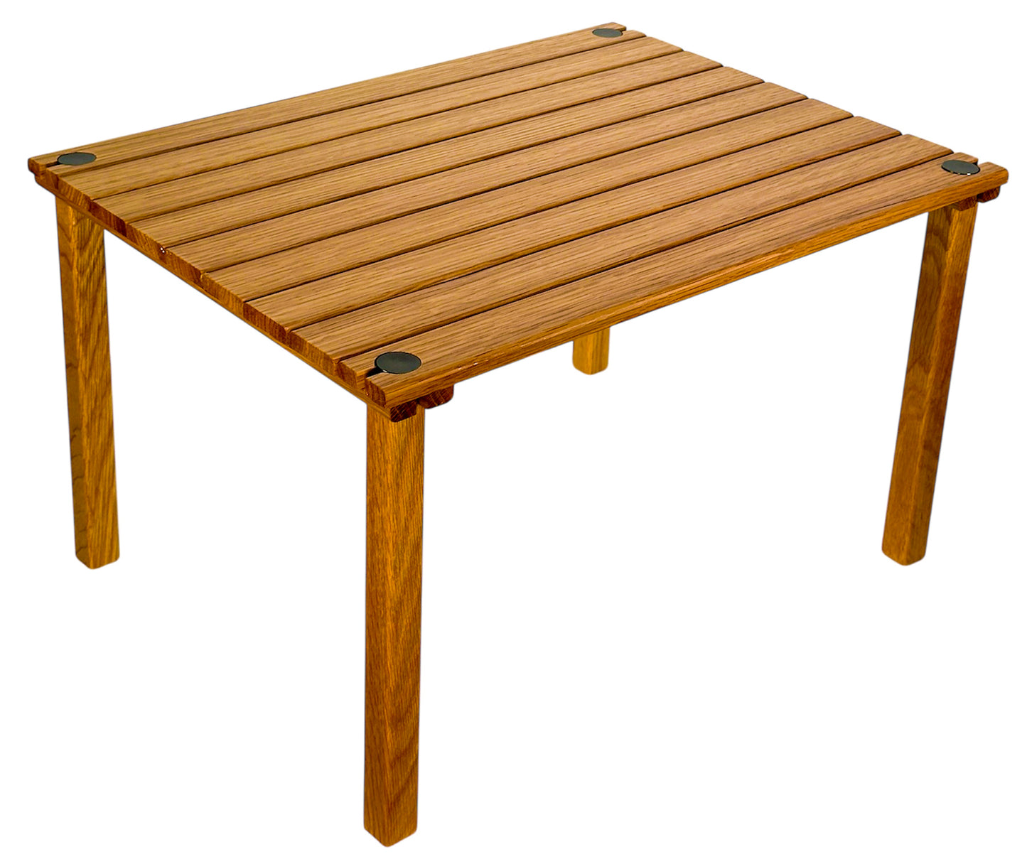 kermit chair wooden table with slatted surface collapsible made of oak wood for indoor and outdoor use.